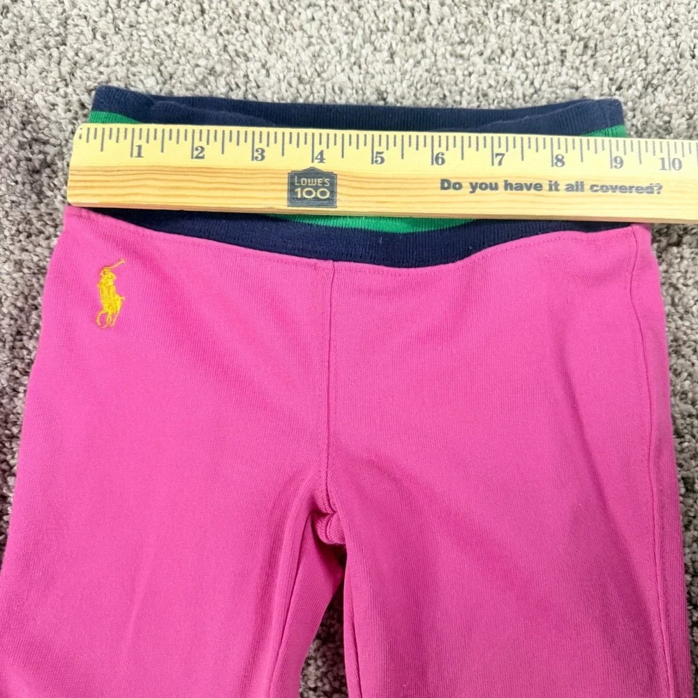 Ralph Lauren Girls Pink Navy Tracksuit Set Jacket Flare Pants 4 4T Sporty Preppy